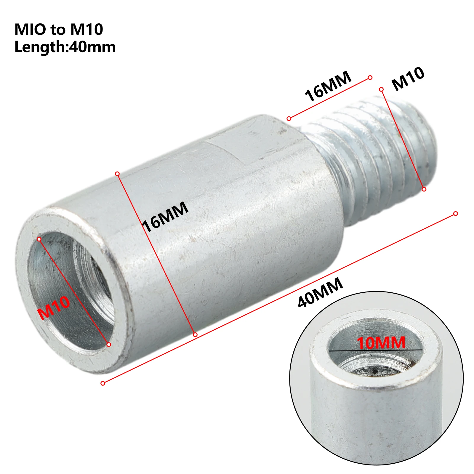 Winkelschleifer-Adapterstange, Verlängerungsstange, M10-Adapter, Stangenpolierzubehör, 40 mm, 60 mm, 80 mm, 140 mm, rotierender Verlängerungswellen-Set