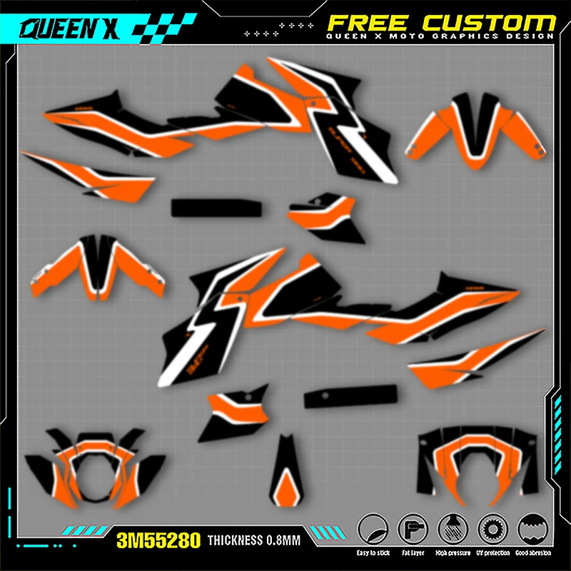 

Queen X MOTOR Motorcycle Graphics Background Decals Stickers Kits For KTM Duke 990 2005-2016 990R 2007-2013 003