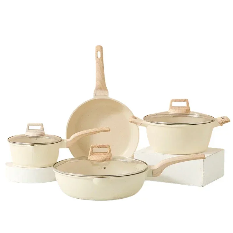 Pots and Pans Set Non Stick Kitchen Cookware Nonstick Granite Cooking Sets Frying Pans Saute Pan Stock Pot Sauce Pan with Lid