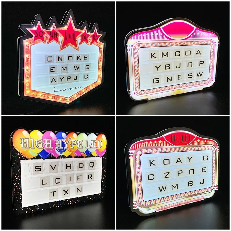 New LED custom luminous placards Symphony advertisements Alphabet placards Bar KTV atmosphere show light sign light box props