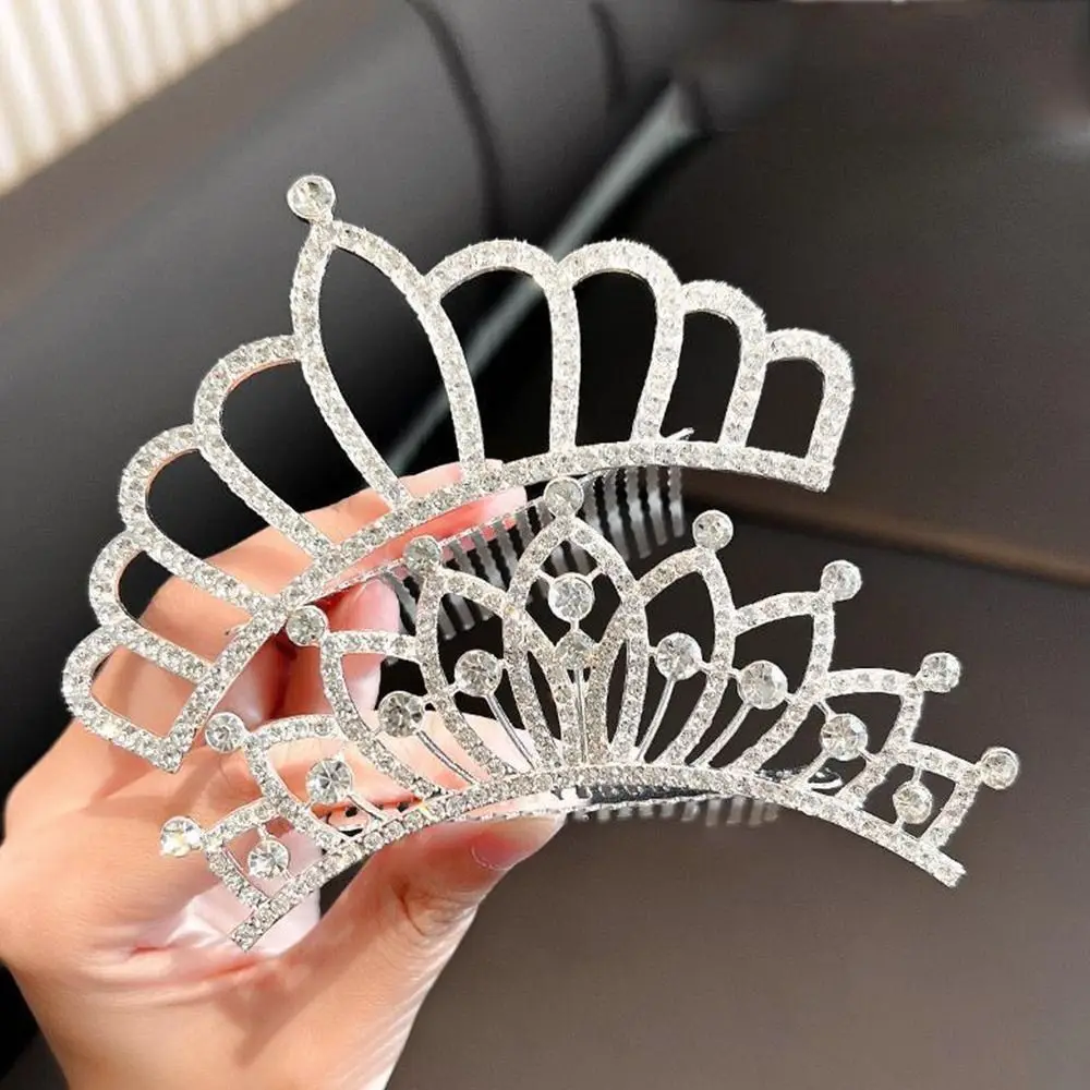 Gifts Wedding Hair Accessories Korean Style Hairpin Children Girls Hair Comb Rhinestone Hairpin Princess Tiaras Crystal Crowns