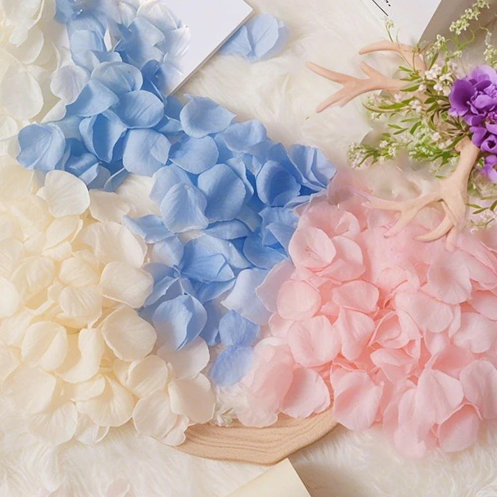 

1000pcs Rose Flower Petal Wedding Silk White Petals Wedding Party Decor Red Blue Rose Petal Artificial Flowers Home Decoration
