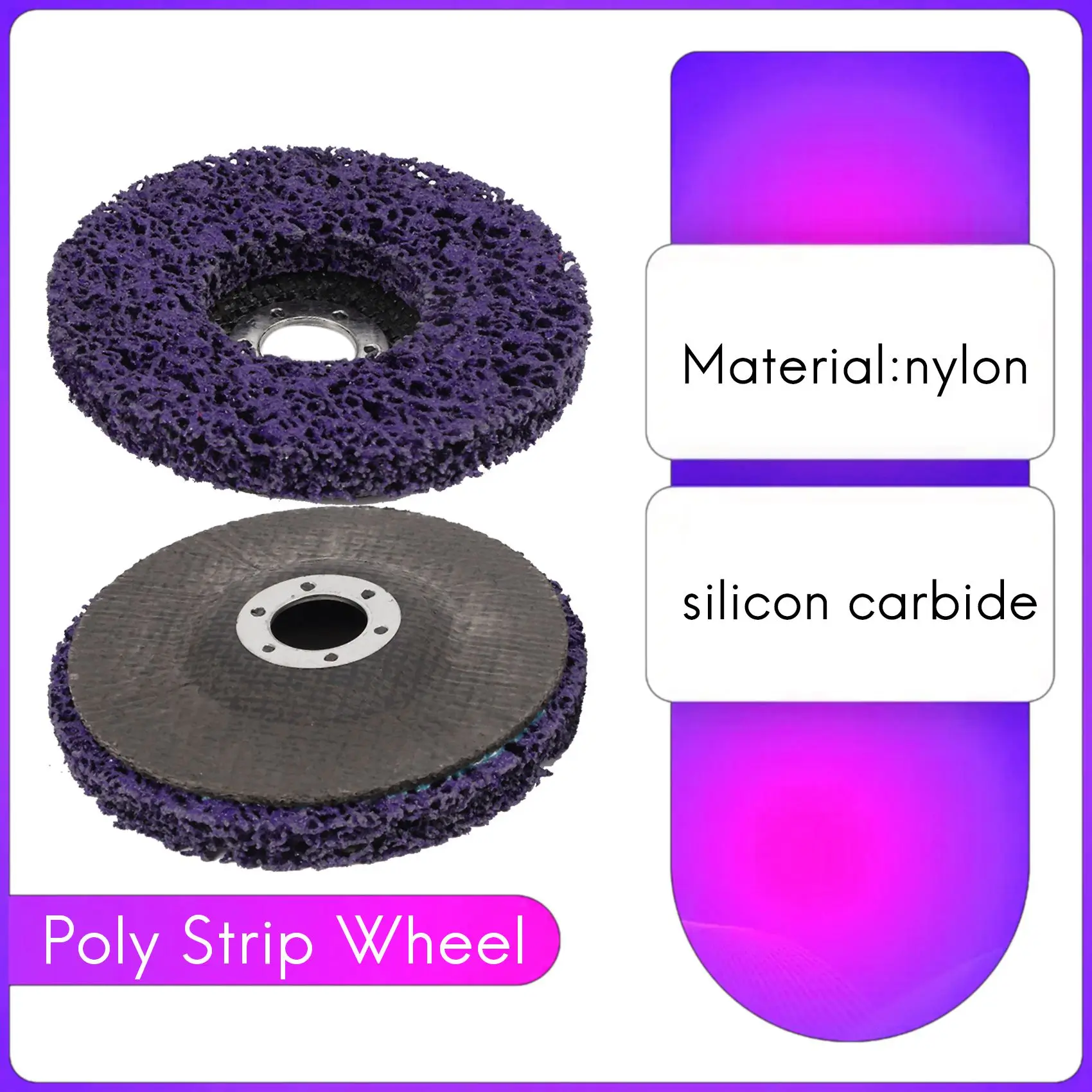 AF93-5Pcs Disco de tira de amoladora de rueda abrasiva, disco de tira de polietileno de 125 Mm, eliminación de óxido de pintura de rueda, limpieza para eliminación de amoladora angular