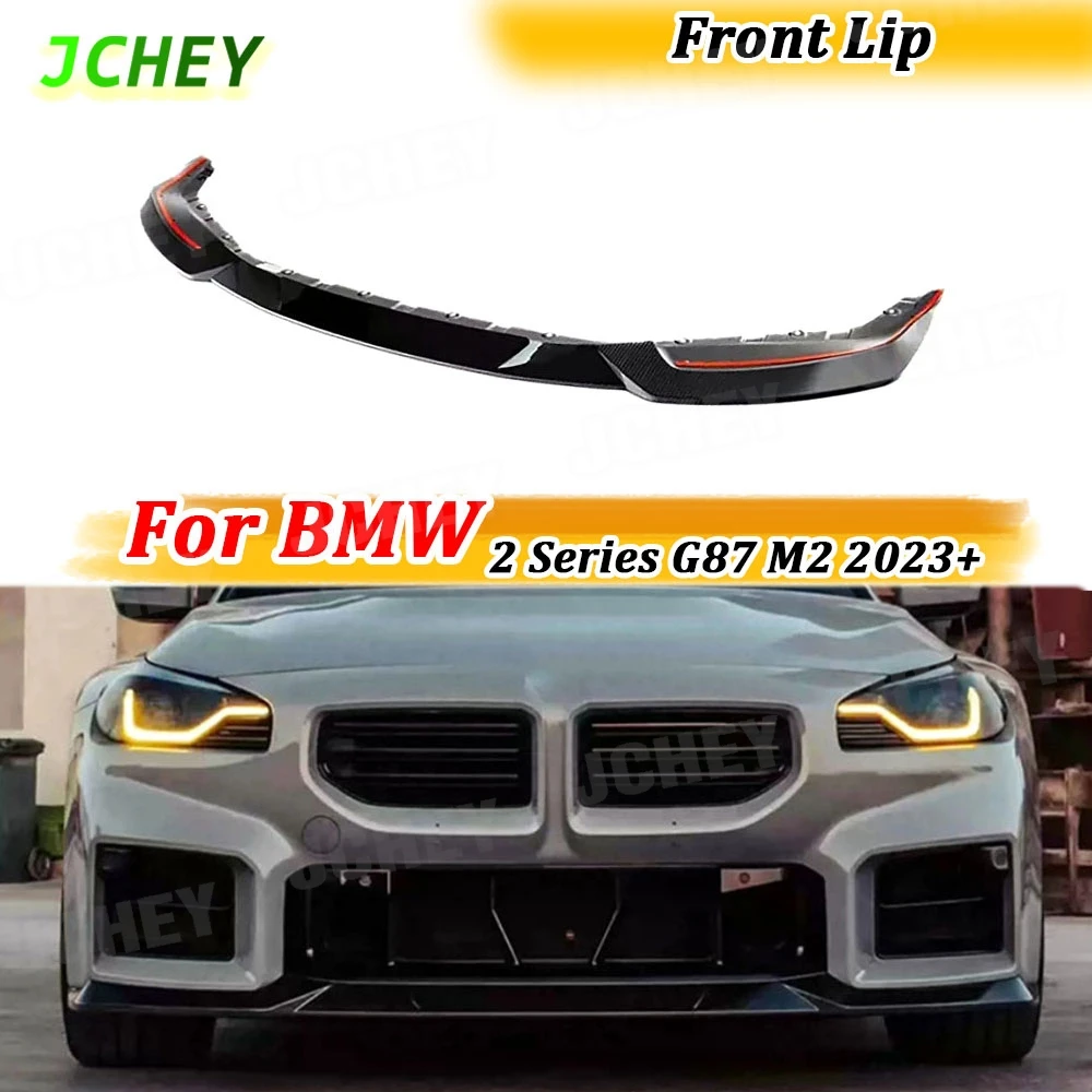 

JCHEY Carbon Fiber Car Front Bumper Lip Chin Spoiler Body Kits for BMW 2 Series G87 M2 2023+ Front Bumper Lip Extension