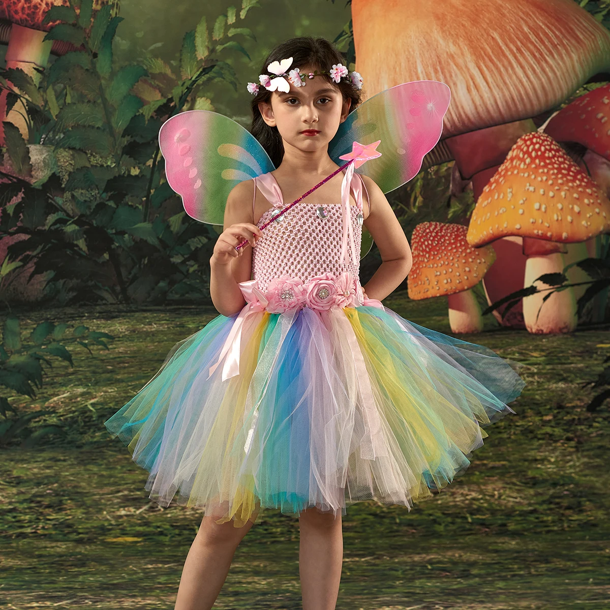 Pastel Fairy Tutu Dress with Wings: The Ultimate Fairy Costume for Kids'  Parties and Photo Shoots