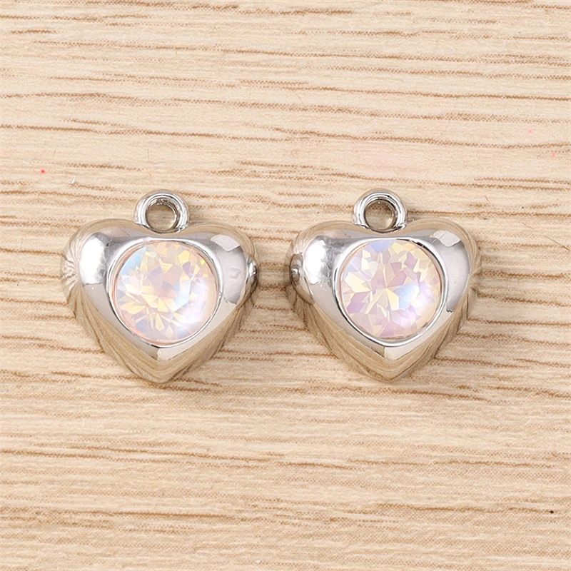 5 Stück 12x12mm Niedliche Kristall-Liebesherz-Anhänger für Schmuckherstellung, Halsketten, Ohrringe, Armbänder, Zubehör, DIY-Bastelarbeiten, Geschenk – Detail 9