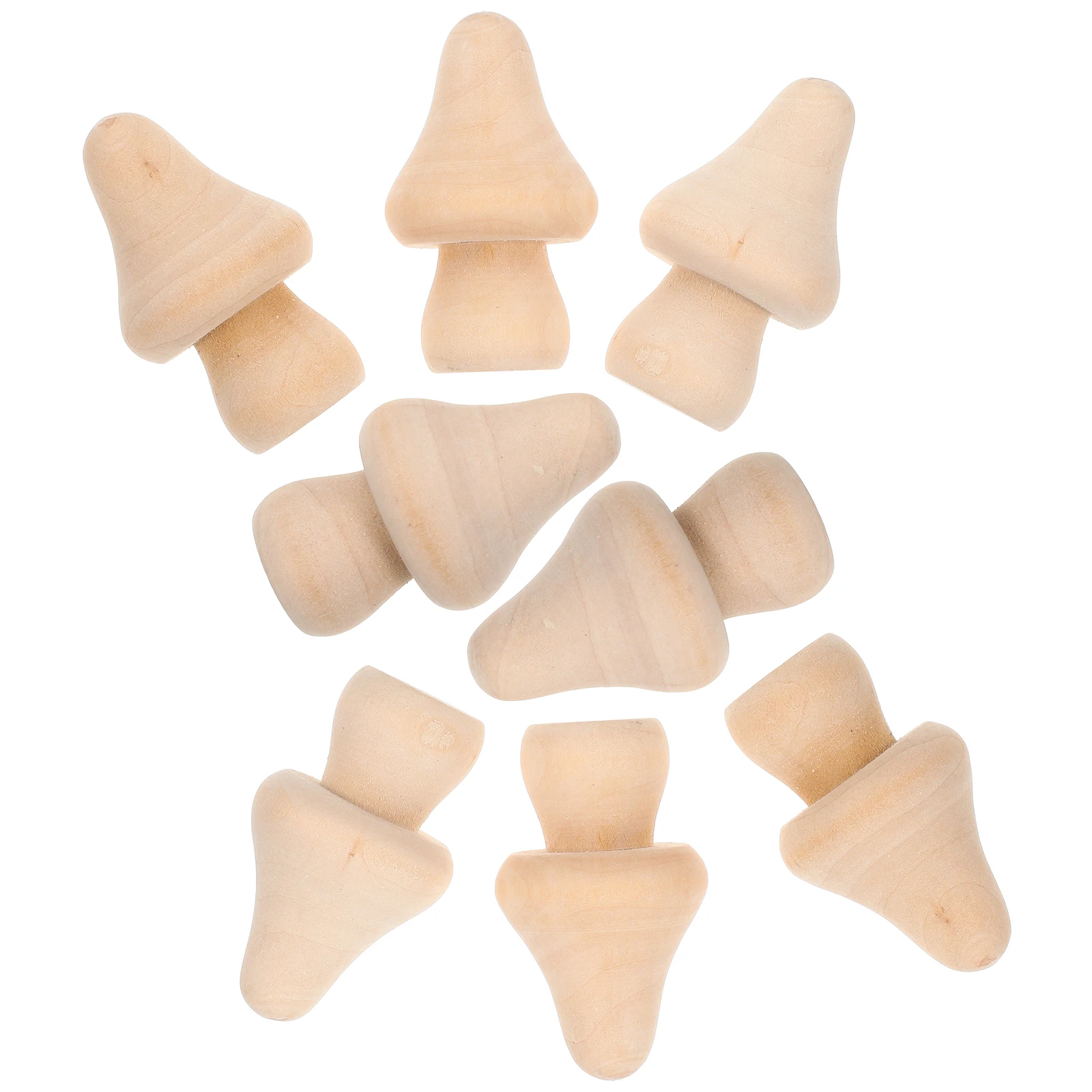 

10 Pcs Mushroom Ornament Mini Adorns Pegs Crafts Decorate with Markers Wooden Mushrooms Tiny Diy