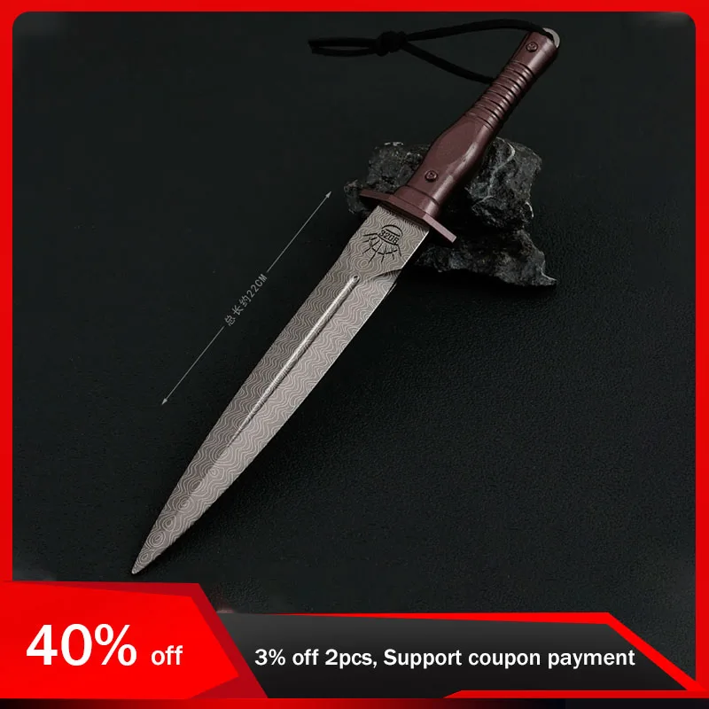 22cm Arena Breakout Assault Knive Toy Sword Game Peripherals All Metal Tactical Command Sword Model Unedged Gift Collections