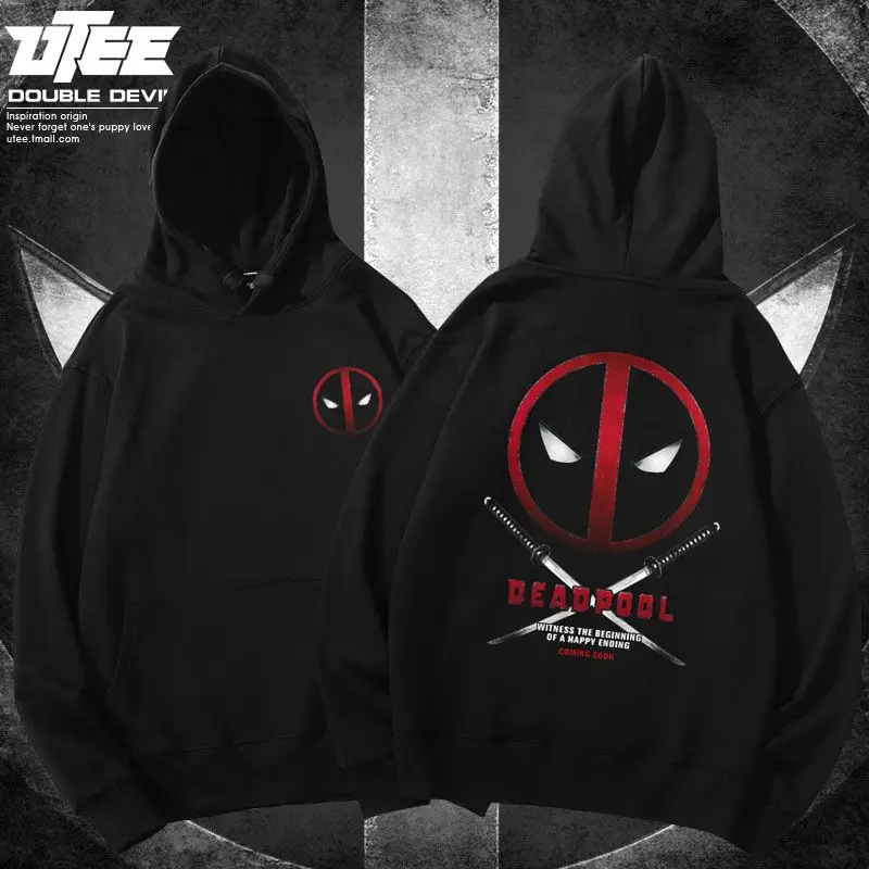 New Arrival Deadpool Marvel Co-branded Cotton Sweatshirt Deadpool Luxury Street Loose Hooded Jacket Kids Adult Sports Sweatshirt