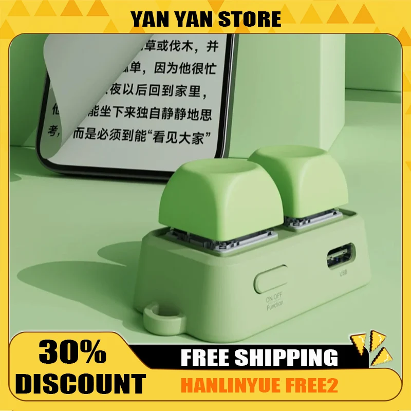 

HanLinYue Free2 Mini Portable Keyboard Bluetooth RGB Hot Swap Two-key E-book Page Turner PC Accessories for Tablet/phone/reader