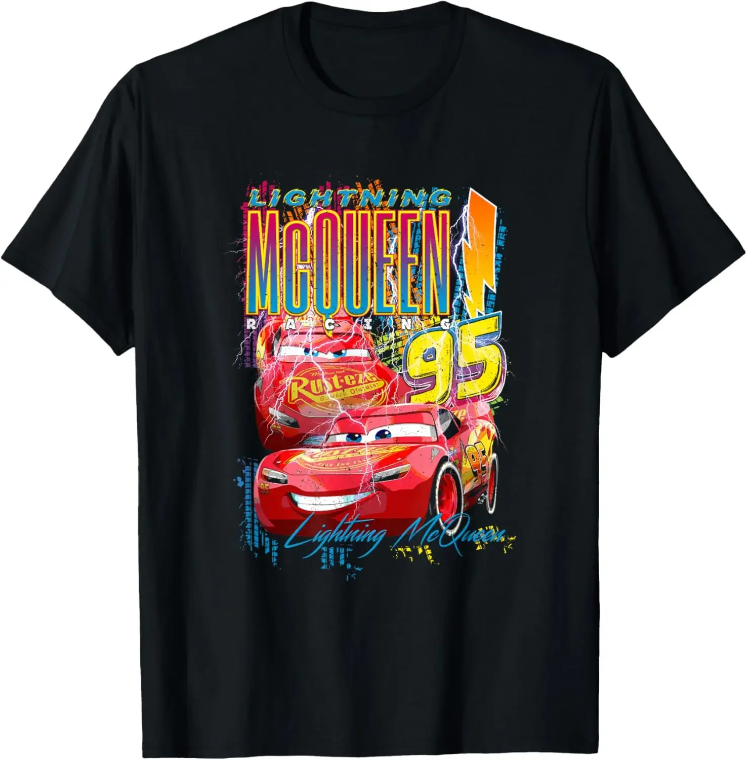 

MINISO X Disney Pixar Cars Lightning McQueen Racing Thunder Poster T-Shirt