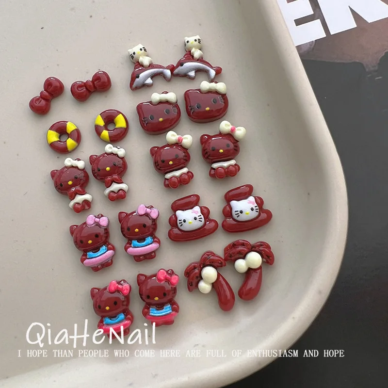 10pcs miniso astronaut cartoon nail charms for diy nail making kawaii cute resin nail art decoreation