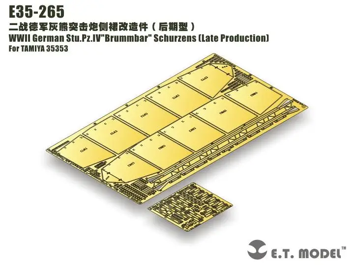 El Mejor Kit de Construcción de Modelo: ET Model 1/35 E35-265 WWII German Stu.Pz.IV Brummbar Schurzens (Late Production) E35265