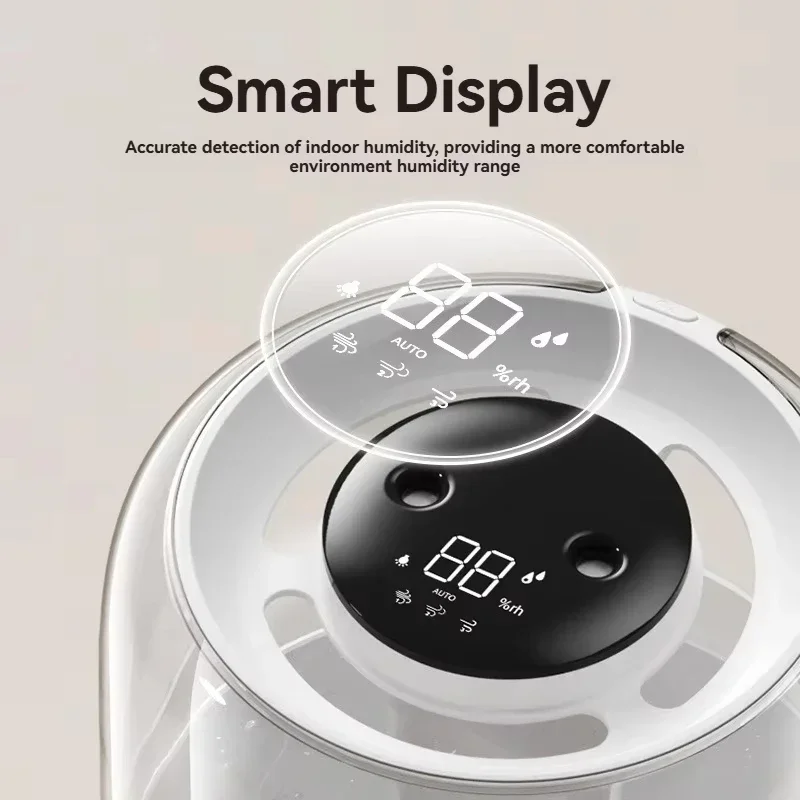Umidificatore Umidificatore di grande capacità da 6,8 litri USB Doppio spruzzo Home Office Camera da letto Desktop con display digitale a luce notturna
