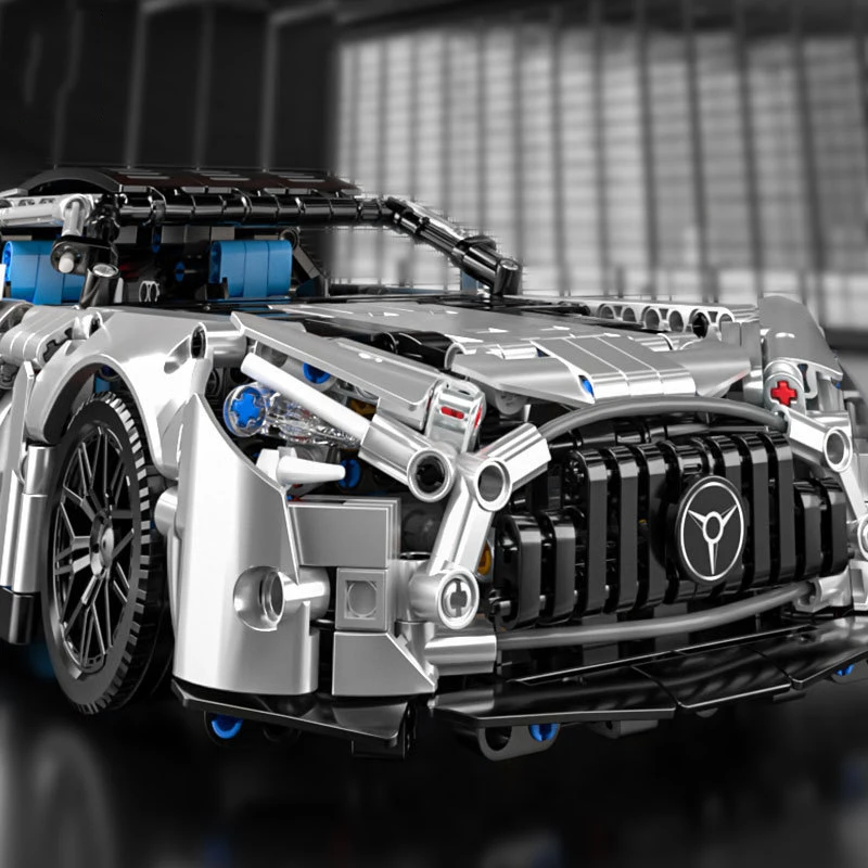 1:14 مدينة GT سيارات فضية اللبنات التقنية مجموعة سباق السيارات الرياضية نموذج البناء لعب الاطفال الكبار هدايا العيد