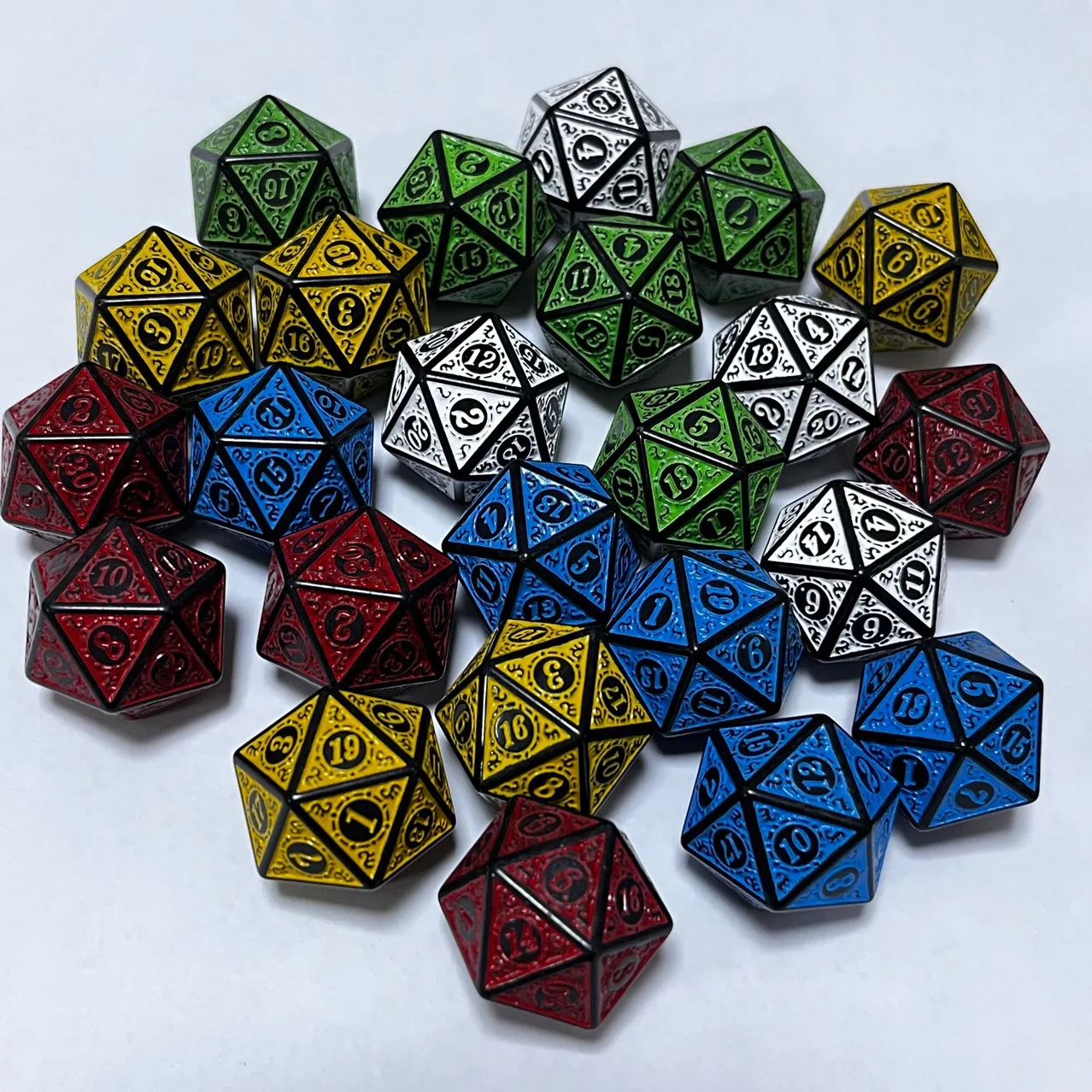 10pcs/lot Polyhedral Dice Set Double-Colors Retro Pattern Table Games Dice for DND RPG Entertainment Board Game Dice Accessories