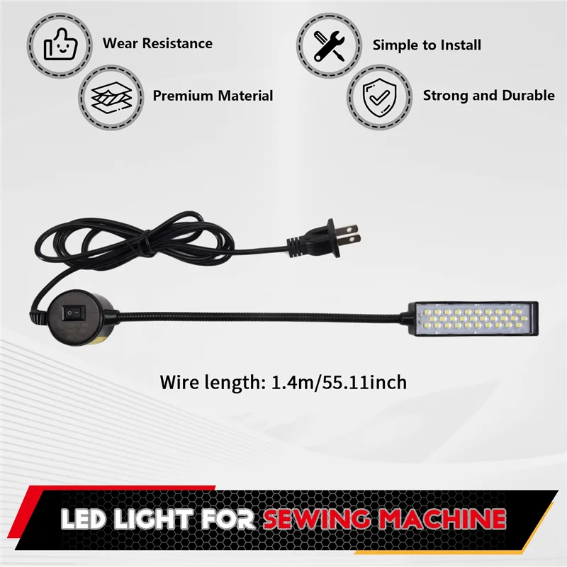 ABJY-30 LED ماكينة خياطة ضوء الخياطة الإضاءة لطاولة مخرطة الحفر الصحافة مرنة معقوفة الذراع مصباح العمل