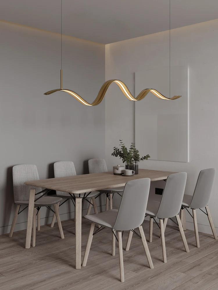 Nordic Modern Wave Led Chandelier Living Room Dining Room Dining Table Coffee Table Home Decoration Chandelier Indoor Lighting