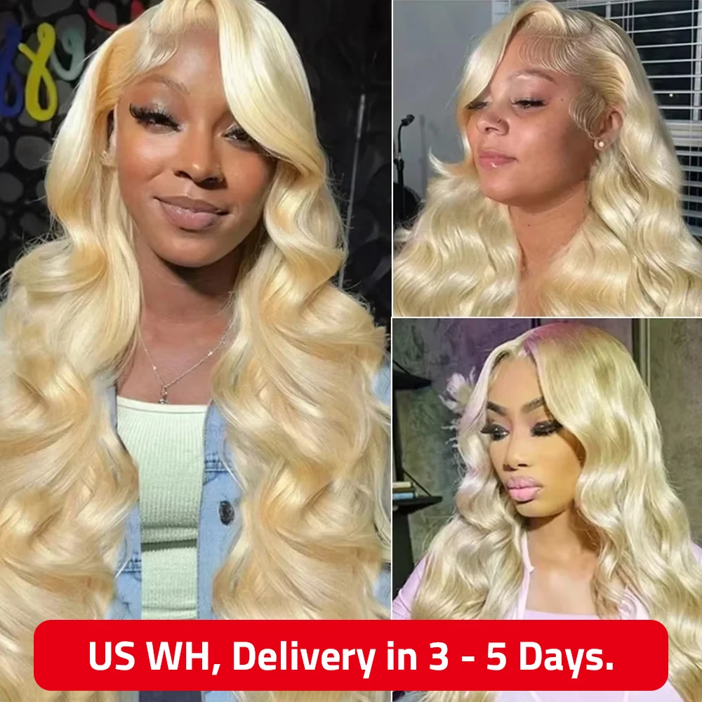 613 Blonde Body Wave 13x6 HD Lace Frontal 100 Human Hair Wigs 30 36 Inch Honey Colored Lace Closure Front Wig for Black Women