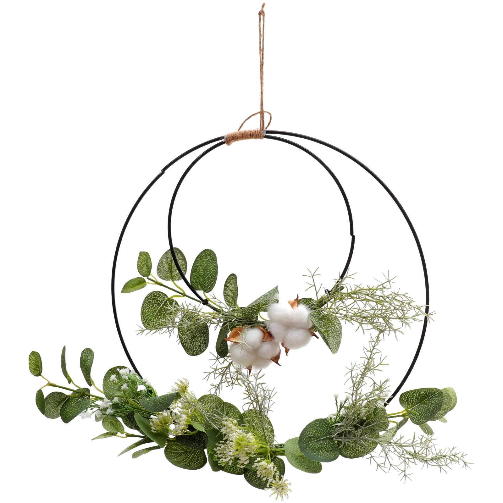 

Artificial Flower Decor Faux Leaf Wreath Polyester Wall Decor Indoor Outdoor Hanging Wreath Pendant Small Door Wedding Leaf