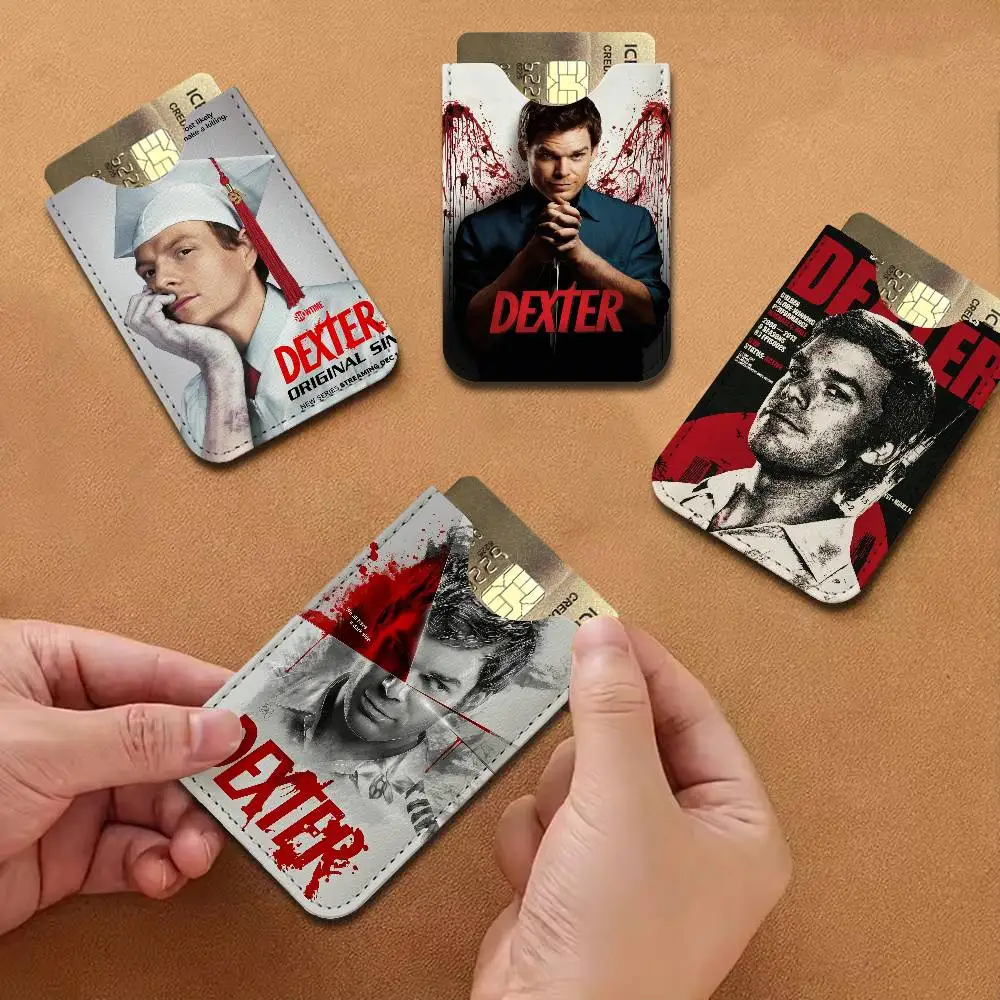 Dexter Morgan Character Creative Printed with Leather Protective Case Business Portable Letter Pattern Leather Credit Bags