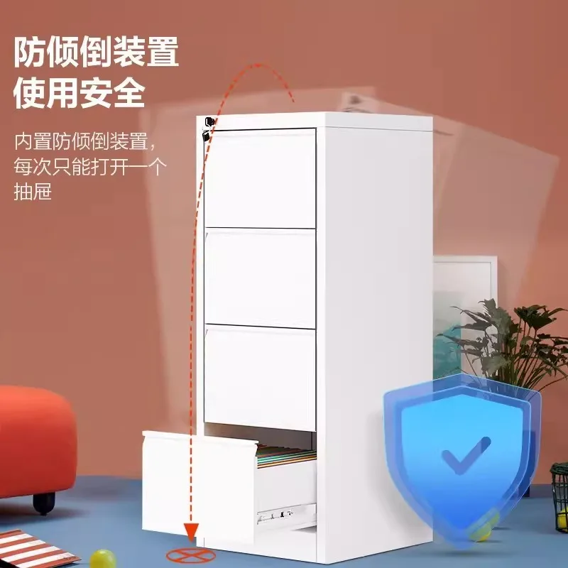 Steel Lockable Filing Cabinet, Multi Drawer Hanging File Cabinet for A4 & FC Folders and Contracts