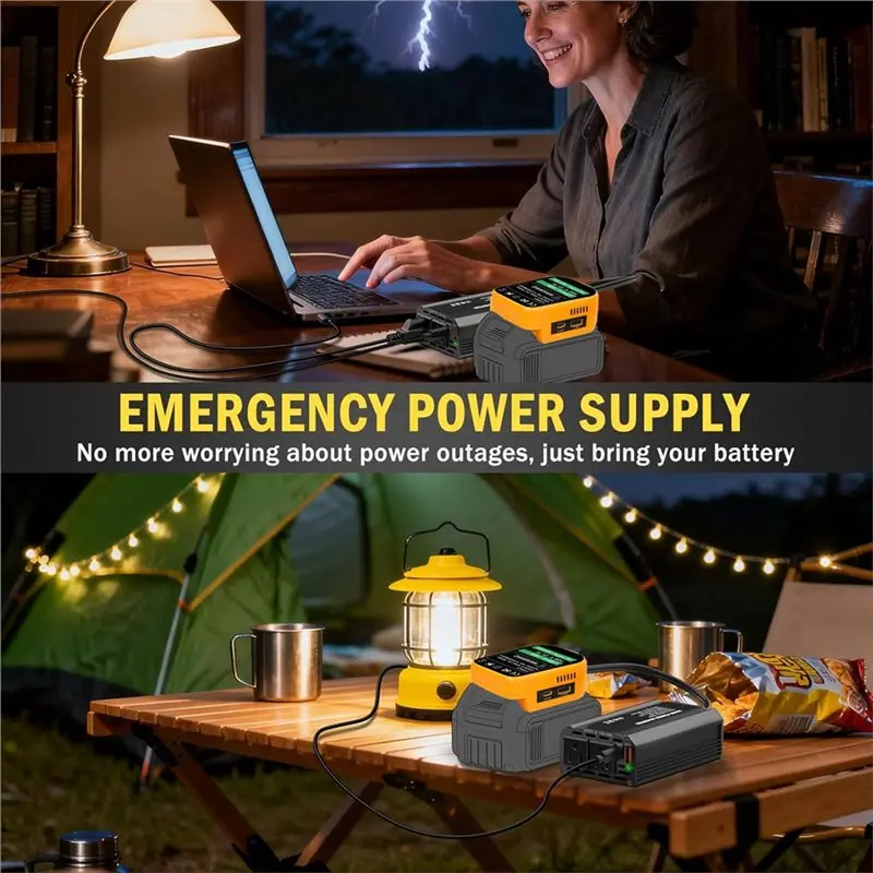 A96I-DC To AC 300W For Power Converter Portable Inverter For 18V 20V Batteries For Power Tools Dual USB Fast Charging