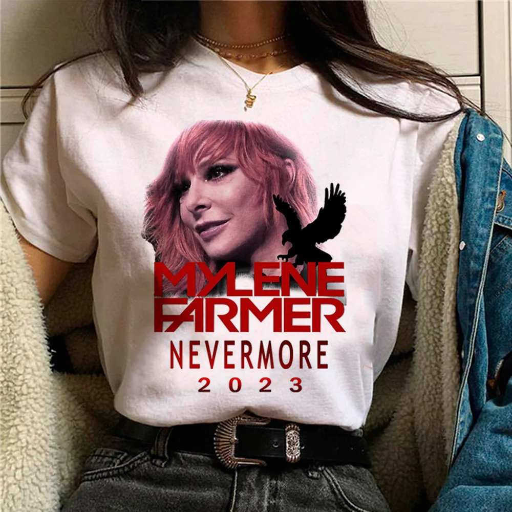 Mylene Farmer t-shirts women graphic anime Japanese t shirt female funny 2000s streetwear clothes