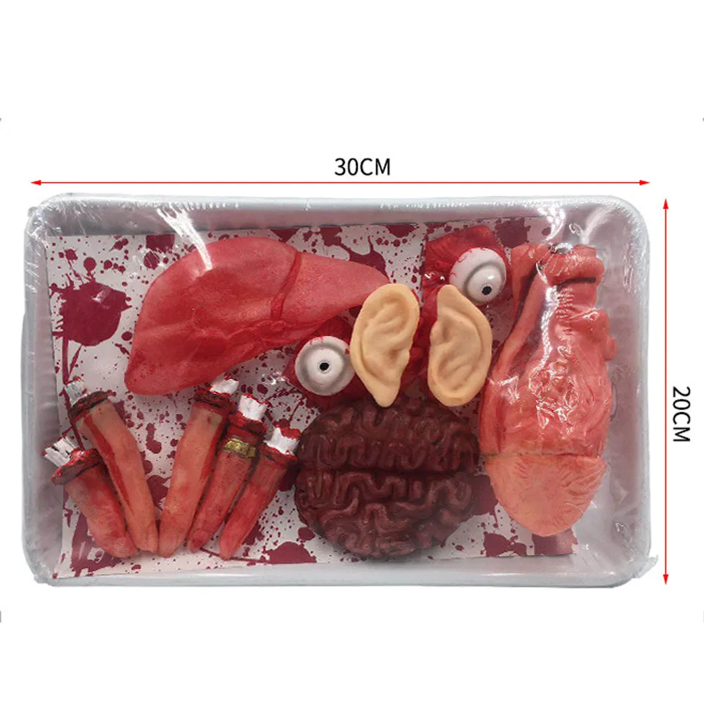 

Organ Prank Props Scary Skull Human Body Internal Organs Halloween Hanging Decorations for Bag Bloody Flashing