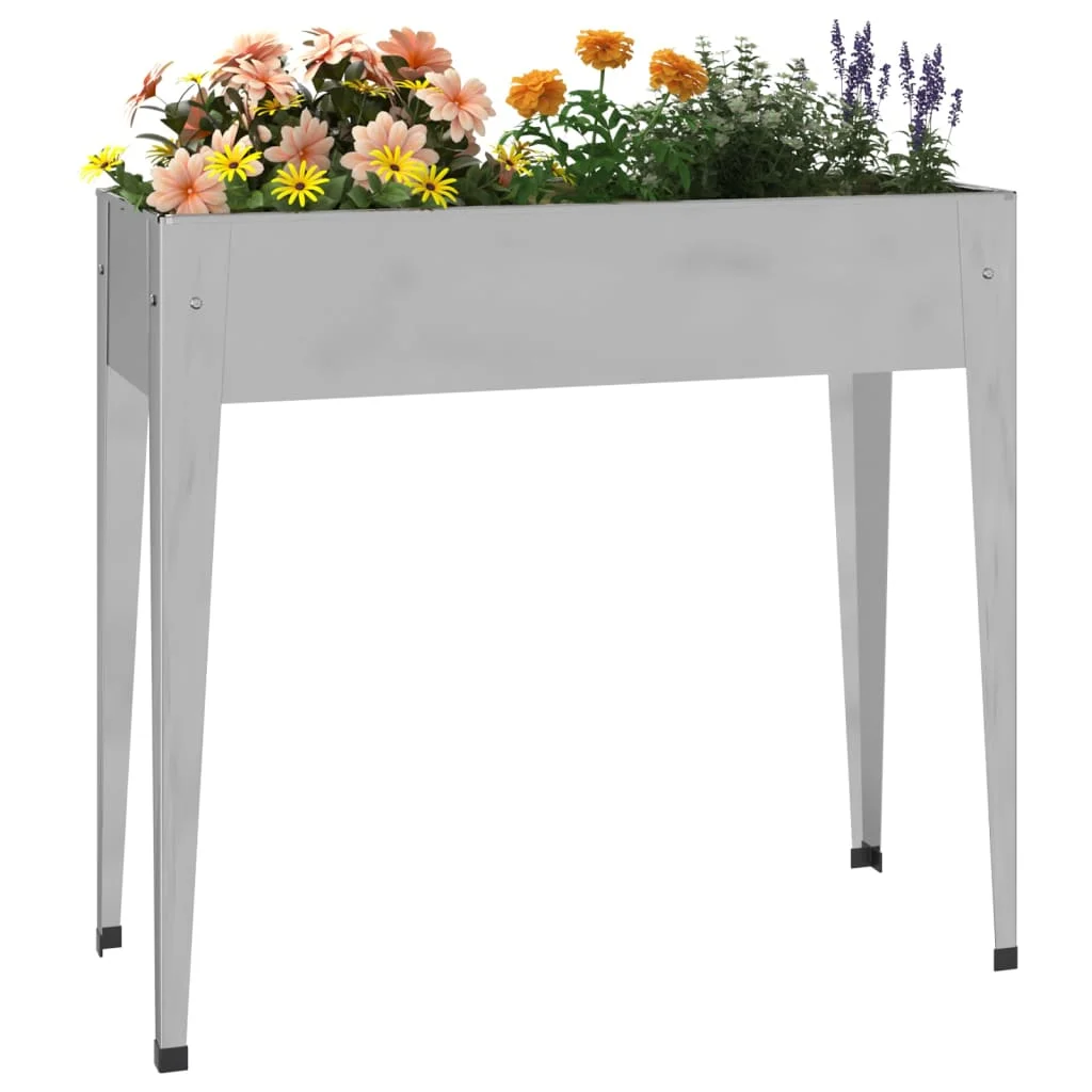 vidaXL Garden Planter 100.5x40.5x90 cm Galvanised Steel Gardening supplies/flowerpots/planting accessories/flowerpots