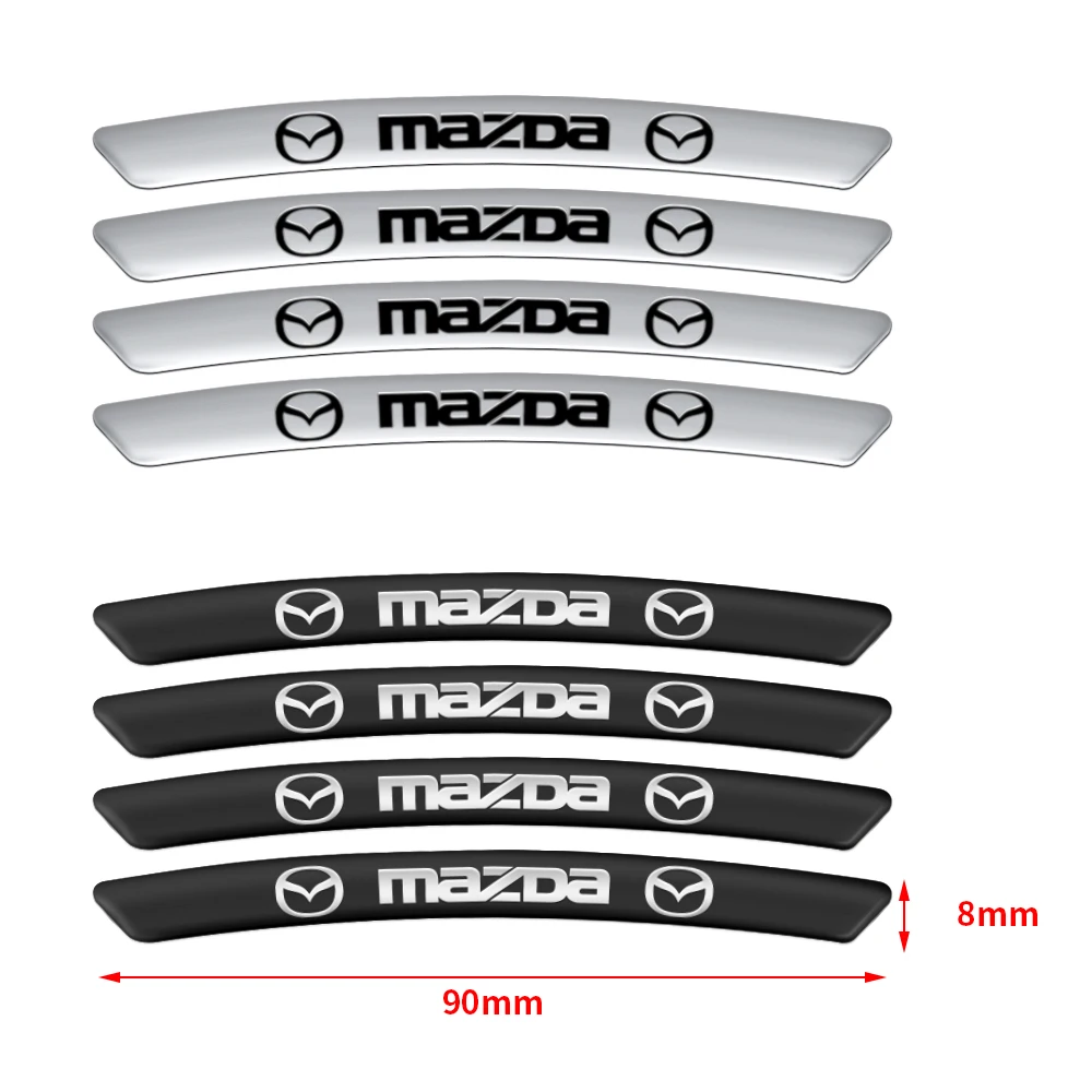 4pcs Aluminum Car Badges Wheels Rims Stickers Auto Accessories For Mazda 2 3 5 6 7 323 626 RX7 RX8 MX3 MX5 Axela Atenza CX3 CX4