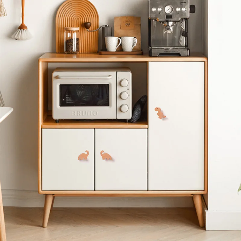 Poignée de porte d'armoire en bois massif, poignée de tiroir, petit dinosaure, créatif, mignon, chambre d'enfant