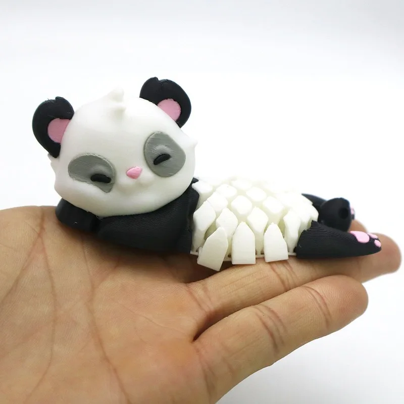 3D Printed Panda Figurine PLA Material with Cute Grumpy Mini Statue for Desktop Decor Collection Toy Gift Home Decoration