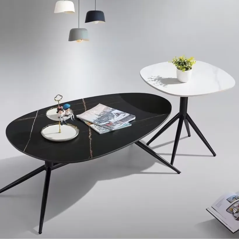 -Benutzer definiert Großhandel Minimalist High Quality Luxury Wohnzimmer Möbel Schiefer Marmorplatte Kohlenstoffs Tahl Couch