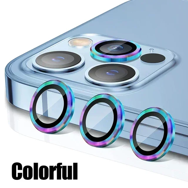 3 Stücke Metall Objektiv Schutz Glas für IPhone 16 13 12 11 14 15 Pro Max Mini Zurück Kamera Objektiv Schutz für IPhone 14 15 16 Plus