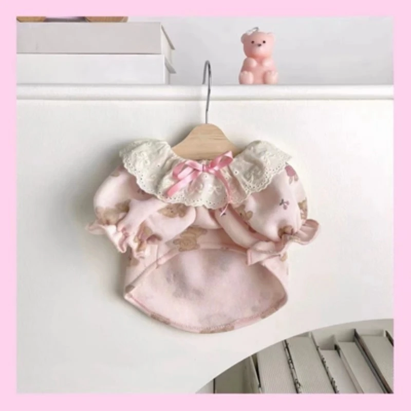 

Pink Bear Princess Bubble Sleeve Ruffle Collar Cute Pet Clothes Cat and Dog