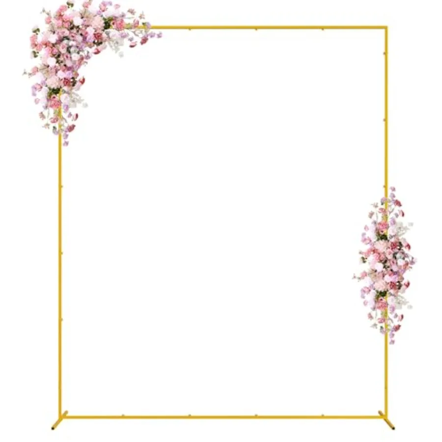 

Металлическая арка-каркас для свадебной церемонии и праздников, квадратная, 7,2 x 6 футов, для оформления свадебных арок и арок из воздушных шаров