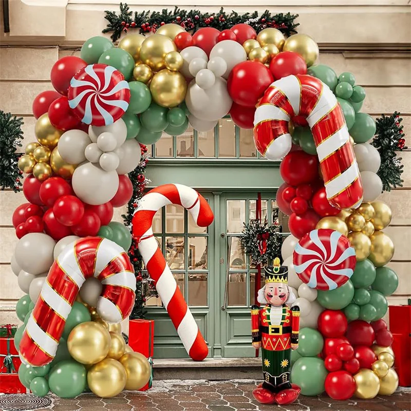 

Christmas Balloon Set Cane Gift Box Balloon Birthday Party Decoration Kit Decorative Ornaments