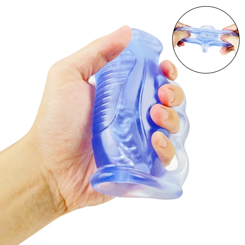 Manual male masturbator open-ended pocket pussy blowjob glans trainer penis sleeve ejection delay simulation sex toy for men