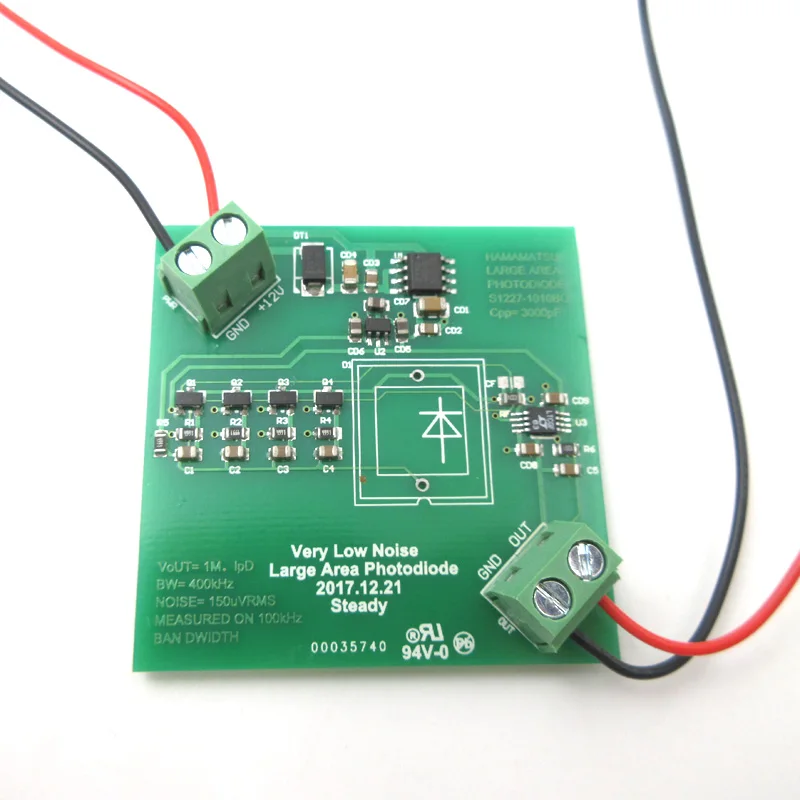 Ultra-low Noise Large Area Photodiode 10*10mm Silicon Photocell Amplifier 2DU10 Amplifier Sensing