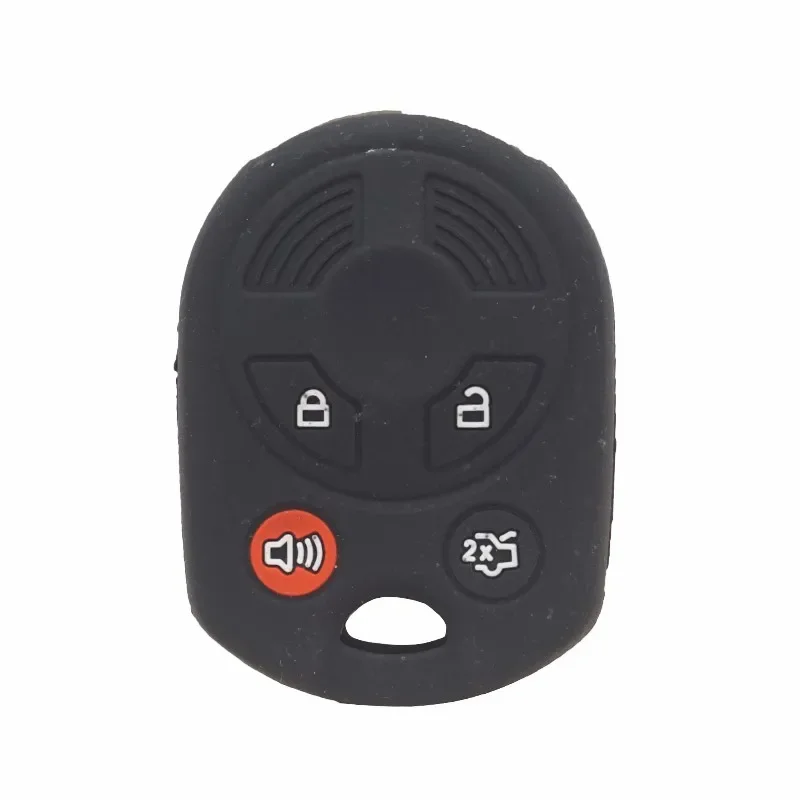 Xinyuexin Silicone Key Holder Car Keys for Ford Fiesta Focus Escape 2011 2014 2017 4Button Keyless Cover Case Keychain Accessory