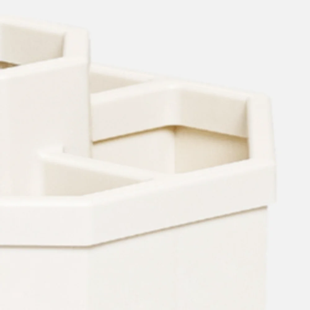 Stationery Organizer 360° Rotating Pen Holder Storage Box Dust-proof Makeup Brush Holder 5-Grid Large-capacity