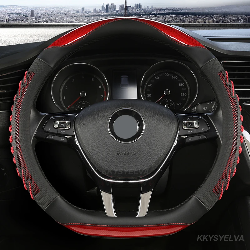 

D Shape Car Steering Wheel Cover PU Leather For Nissan Qashqai J11 Nissan X-trail T32 Golf 7 Tiguan 2019 2020 Kia Optima K5 2021