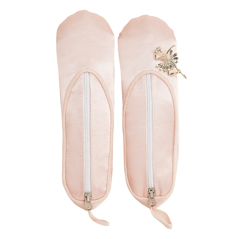 핑크 발레 신발 새틴 펜슬 백, 메이크업 가방, 문구류 보관 화장품 거치대 가방, 댄서 지갑 열쇠 고리, 댄스 액세서리