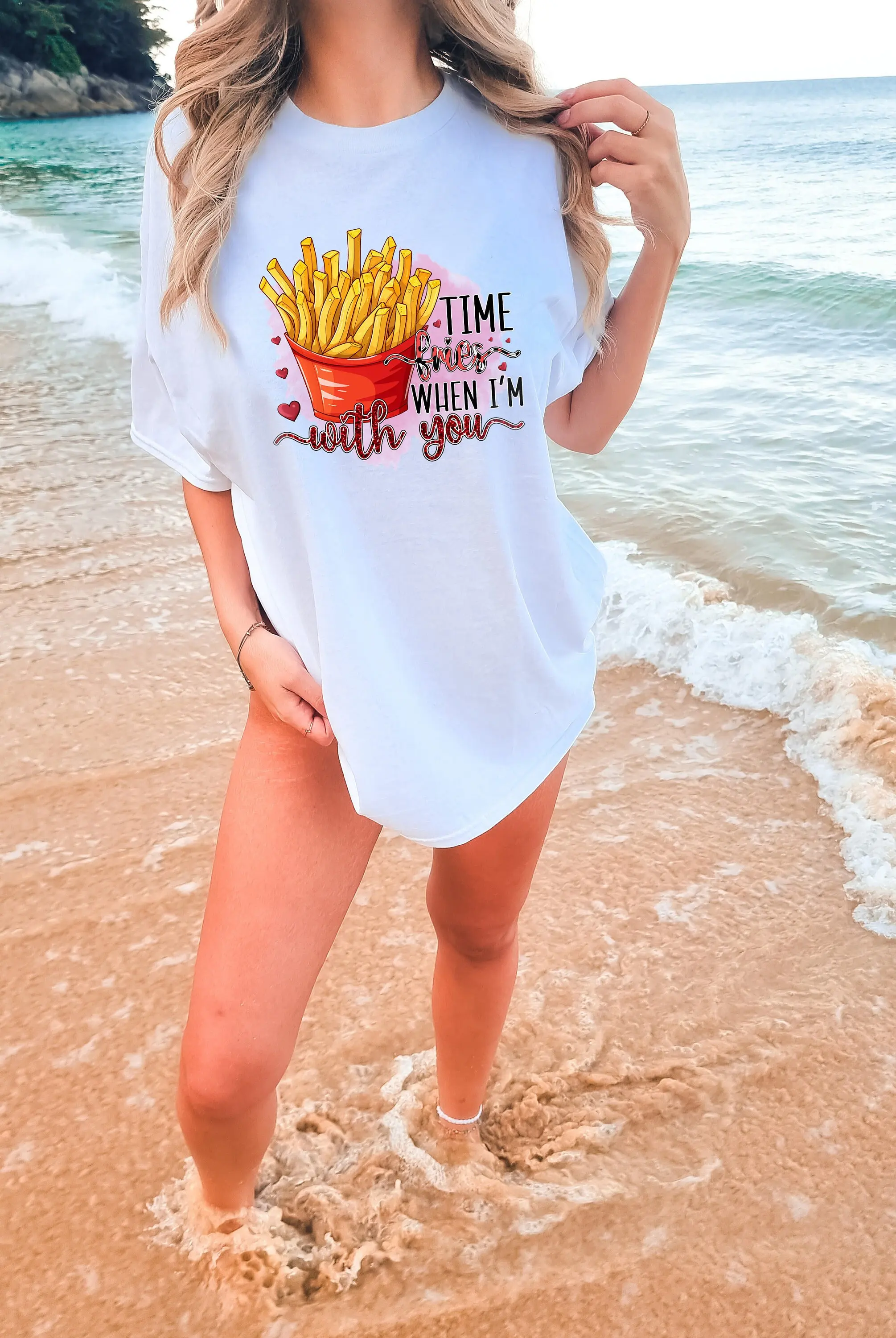 Time Fries T Shirt Funny Valentine For Women Valentine'S Day Comfort Colors