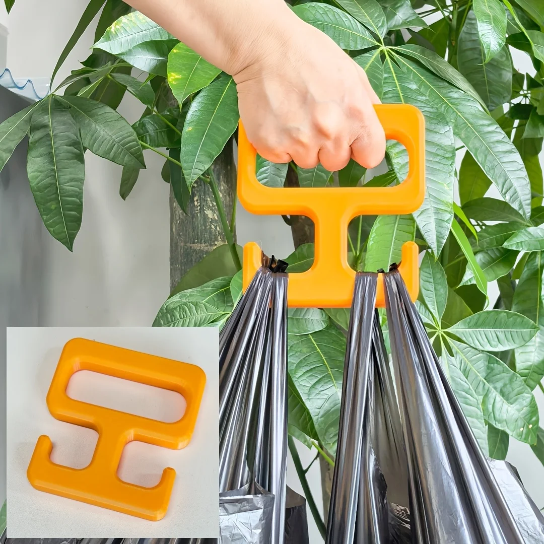 Heavy-Duty PORTABLE 3D Printed Plastic Bag Hook Tool with Non-Slip Handle & Portable Hanging System, Multi-Hook Mounting Devices