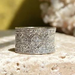 2026 Newly Designed Women Rings Metal Silver Color Unique Wide Wedding Party Modern Fashion Female Accessories Jewelry