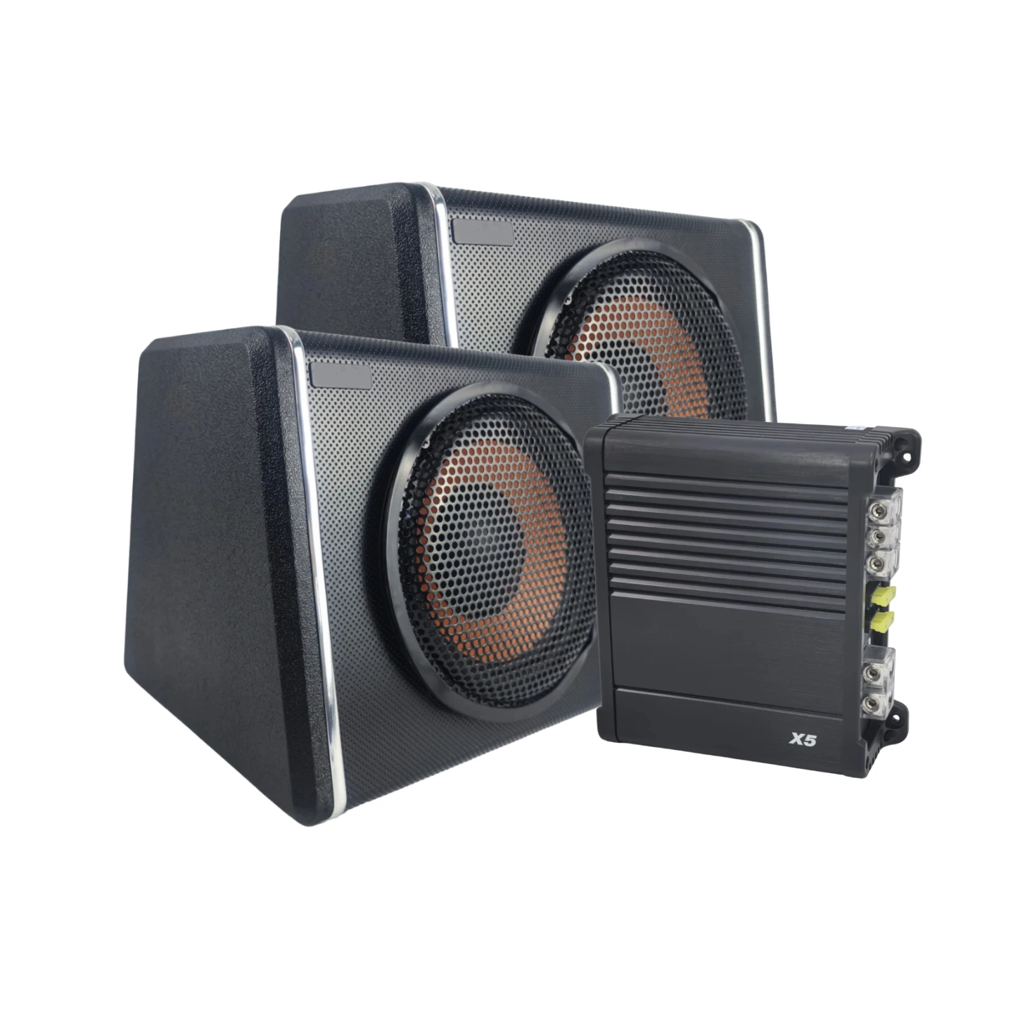 8'' Wooden Passive Subwoofer Kit Single Coil Mono Amplifier Wiring Harness DC 12V Universal Fitment Lossless Deep Bass