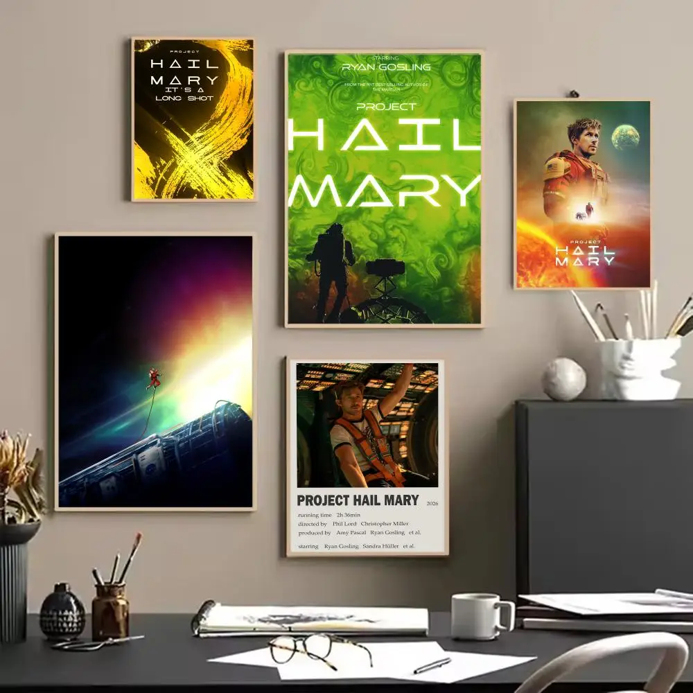 Cosmic Hopeful P-Project Hail Mary Sci-Fi Space Exploration Poster Painting Wall Art for Living Room Home Gifts Decor Mural