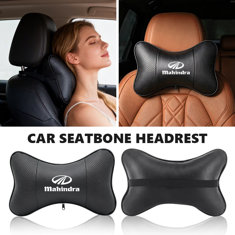 Reposacabezas de coche de alta calidad, almohada de cuero para el cuello, accesorios para automóvil para Mahindra Scorpio KUV100 ‌   Roxor ‌   Pik Up XUV700 ‌   XUV3XO